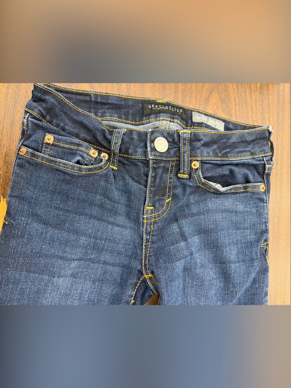 Aeropostale Dark Indigo Skinny Jeans size 00 Regular - Picture 6 of 6